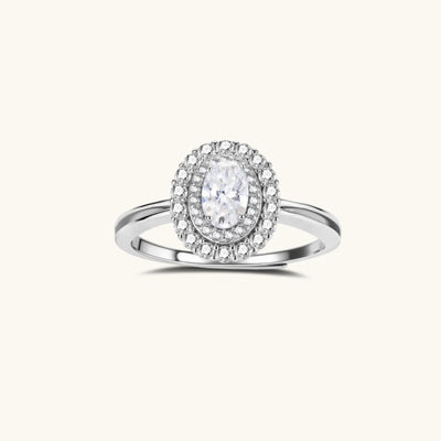 Double Halo Promise Moissanite Ring