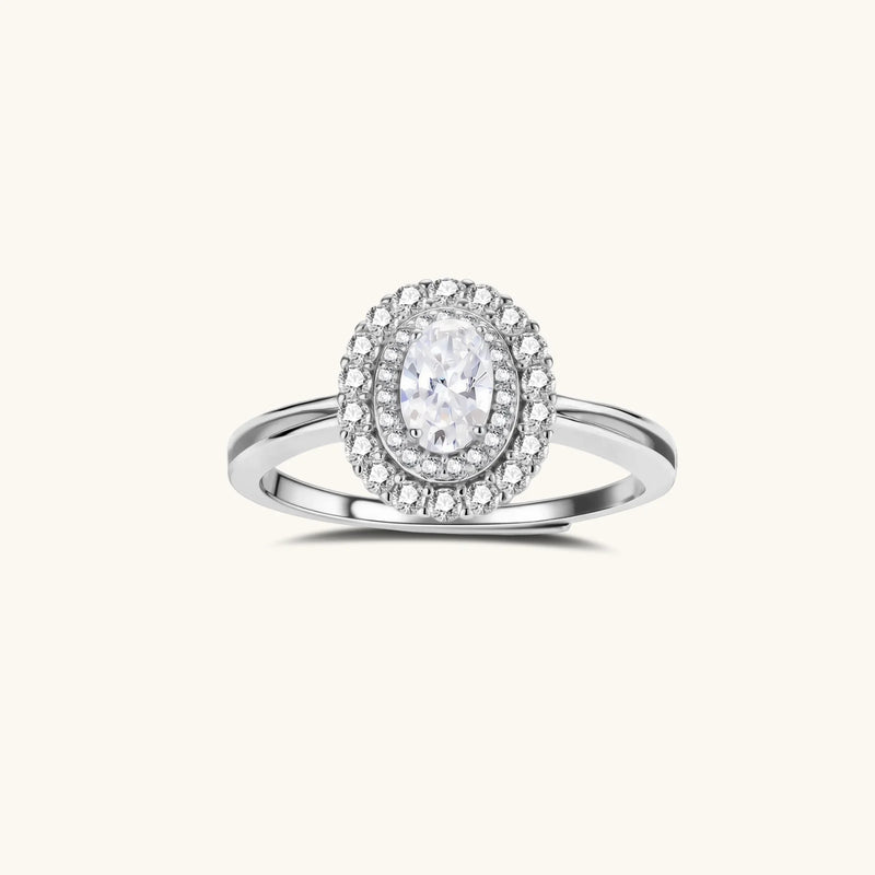 Double Halo Promise Moissanite Ring
