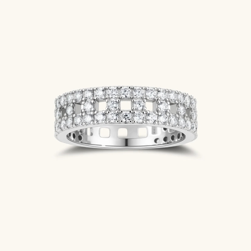 Stellar Row Moissanite Ring