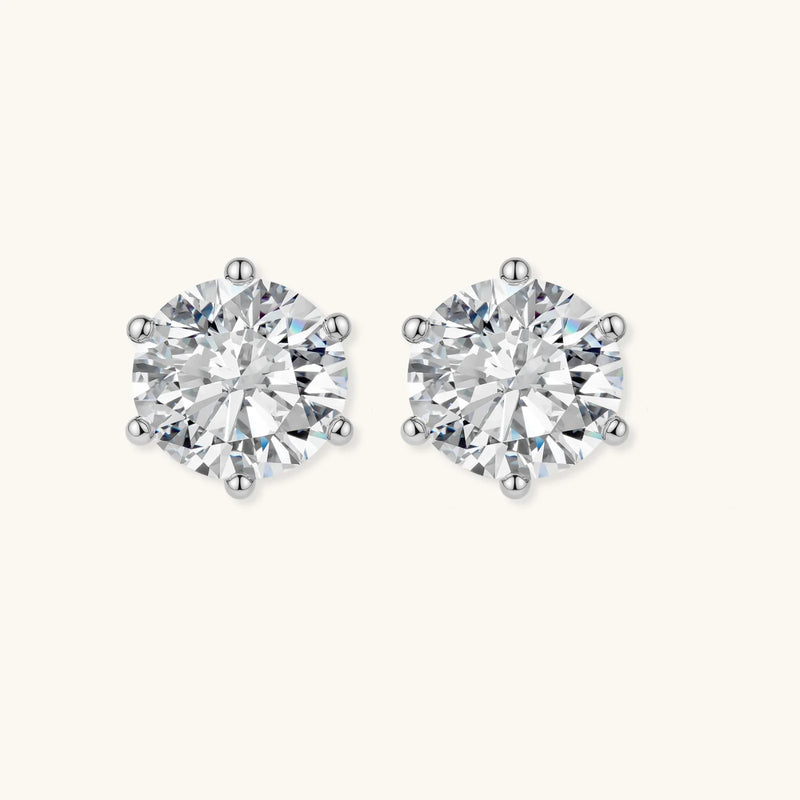 Solitaire Moissanite Studs
