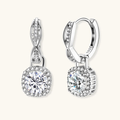 Twisted Infinity Halo Moissanite Earrings