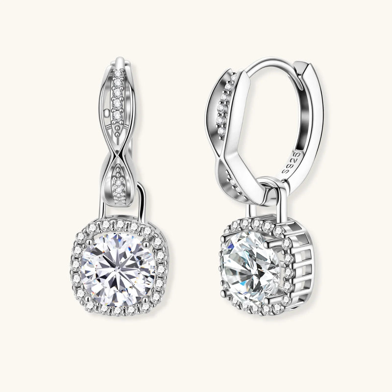 Twisted Infinity Halo Moissanite Earrings