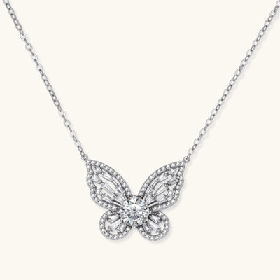 Radiant Butterfly Moissanite Necklace