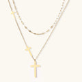 Divine Layers Cross Necklace Set