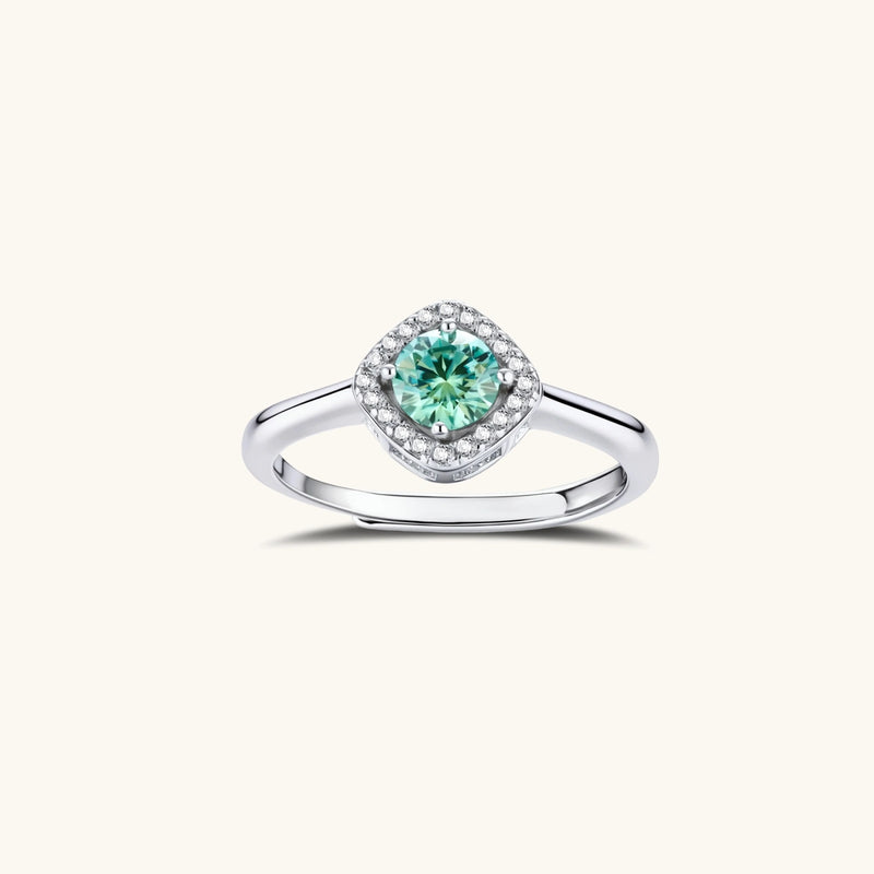 Emerald Glow Halo Ring
