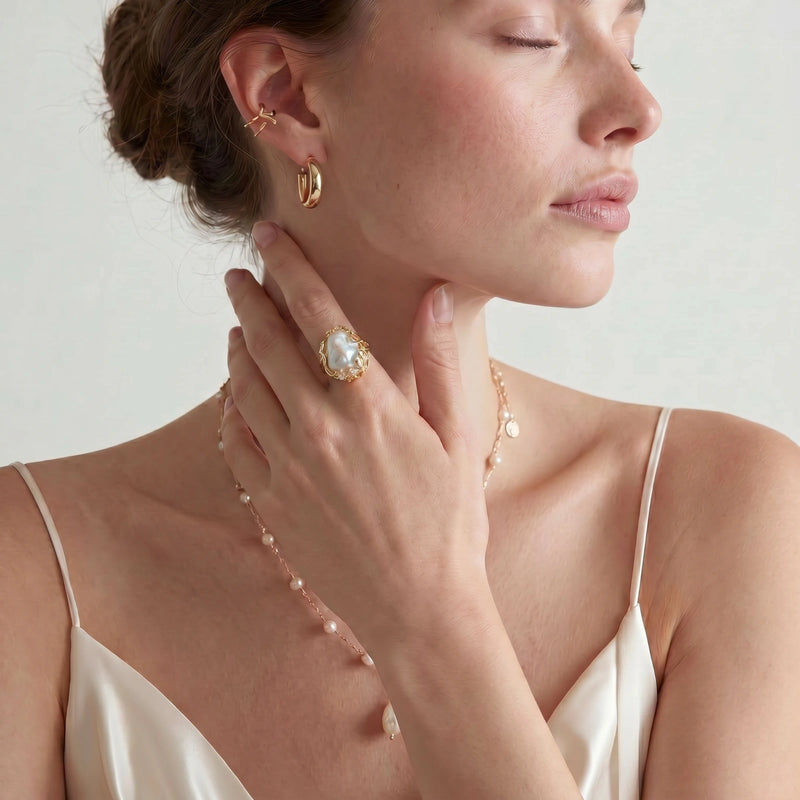 Tendril Pearl Ring