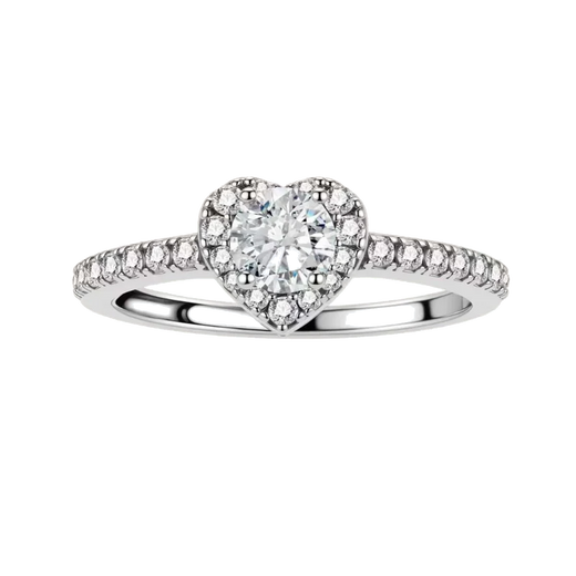 Heart Halo Moissanite Ring